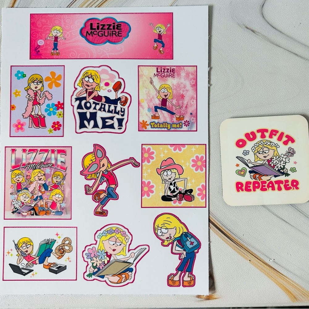 Lizzie McGuire Sticker Sheet+ 3” Magnet